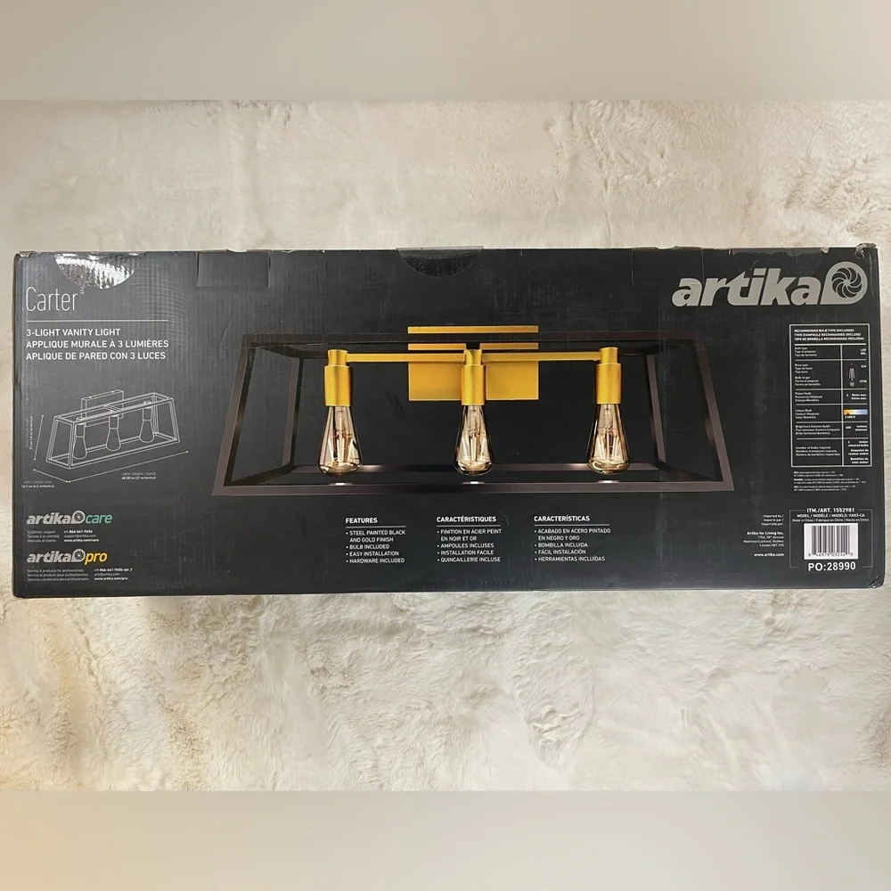 Artika Carter Bathroom Vanity 3 Light Fixture - Picture 7 of 7